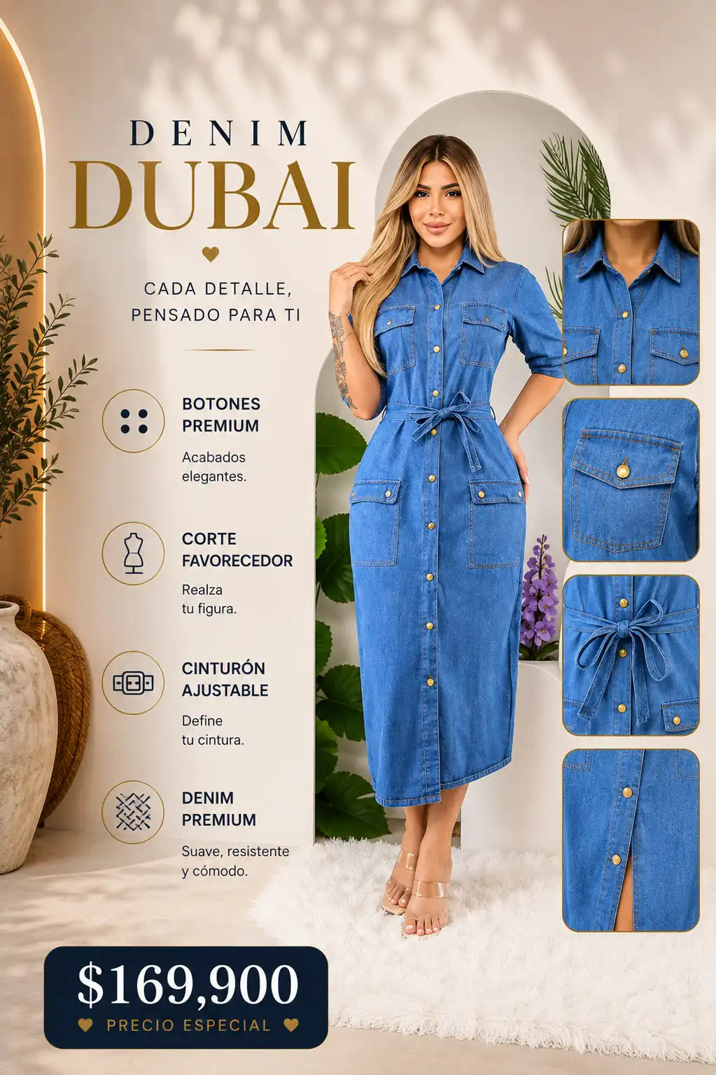 VESTIDO DENIM DUBAI