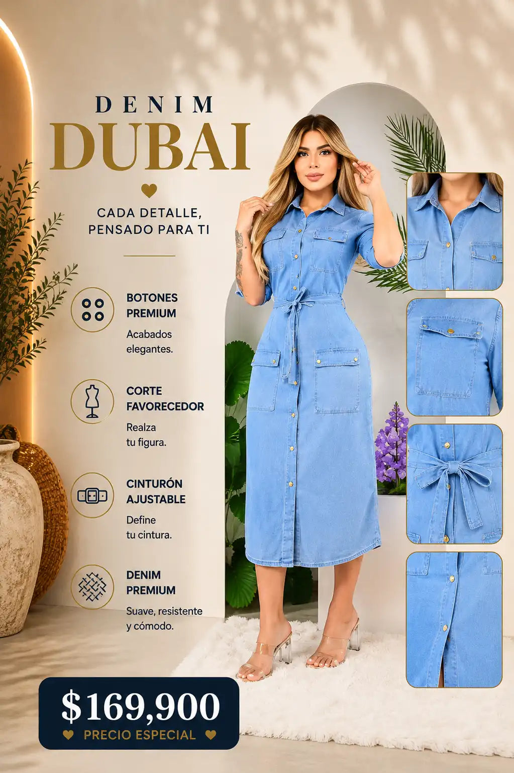 VESTIDO DENIM DUBAI